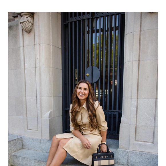 Ellen Tracy Soho Faux Leather Shirtdress - Picture 7 of 12